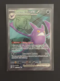 Team Rocket’s Crobat 217/182 Destined Rivals Secret Rare Holo Mint Pokemon Card - Image 1