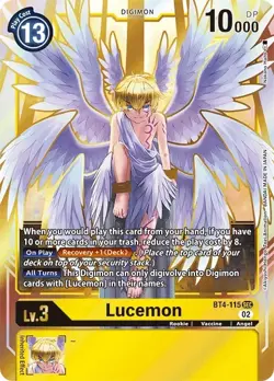 Lucemon BT4-115 SEC FOIL M/NM Digimon Card Game NM - Image 1