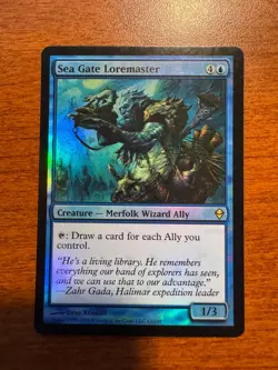 MTG Zendikar Sea Gate Loremaster FOIL Eng Ally Magic the Gathering - Image 1