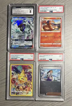 (4) CGC PSA Graded 9 8 Pokemon Card Lot Charizard Pikachu Ninetales GX Holo JPN - Image 1