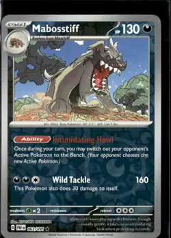 Pokemon Mabosstiff 063/091 Paldean Fates Reverse Holo Rare 4 Card Lot - Image 1
