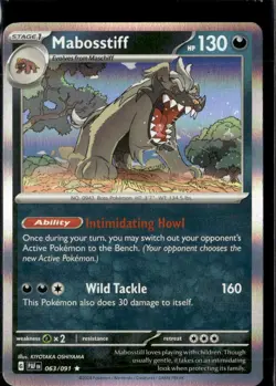 Pokemon Mabosstiff 063/091 Paldean Fates Holo Rare 5 Card Lot - Image 1