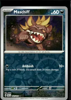 Pokemon Maschiff 062/091 Paldean Fates Reverse Holo Common 4 Card Lot - Image 1