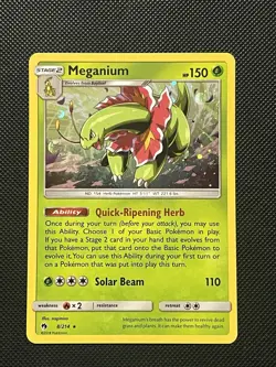 Pokemon Lost Thunder - Meganium - 8/214 - COSMOS Holo Rare Promo - NM - Image 2