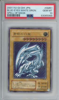 Yugioh 2001 Spell of Mask SM-51 Blue-Eyes White Dragon Ultimate Rare PSA 10 MINT - Image 1