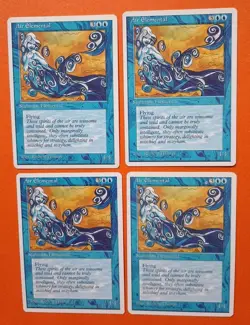 Magic the Gathering MTG Fourth (4th) Edition AIR ELEMENTAL X 4 LP/EX U 1995 NICE - Image 1