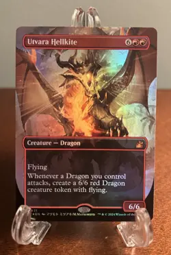 MTG Utvara Hellkite ANIME BORDERLESS FOIL Ravnica Remastered 0431 LP Magic - Image 1