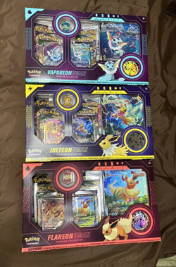 Pokemon TCG Eeveelution Vmax Premium Collection Vaporeon Flareon Jolteon Set - Image 1