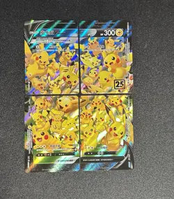 Pokemon 25th Anniversary Chinese Pikachu V-UNION RRR 025-028/028 S8a USA Seller - Image 1