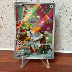 Pokemon TCG Minccino 182/162 Temporal Forces Illustration Rare Card NM - Image 1