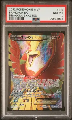 PSA 8 NM-MT Pokemon Ho-Oh EX 119/124 Dragons Exalted Ultra Rare Full Art Holo - Image 1