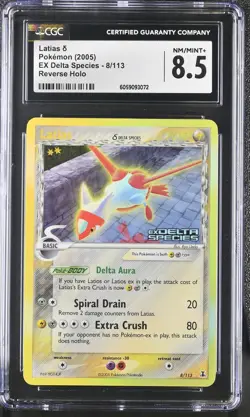 CGC 8.5 Latias 2005 EX Delta Species 8/113 Reverse Holo STAMPED Pokemon Card psa - Image 1