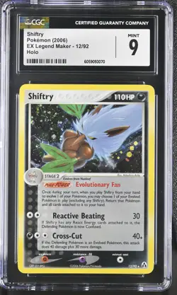 CGC 9 MINT Shiftry 2006 EX Legend Maker 12/92 Holo Pokemon Card psa - Image 1