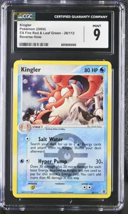 CGC 9 MINT Kingler EX Fire Red & Leaf Green 26/112 Reverse Holo Pokemon Card - Image 1