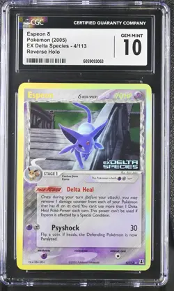 CGC 10 Espeon EX Delta Species 4/113 Reverse Holo STAMPED Pokemon Card - Image 1