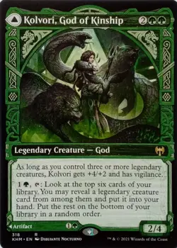 318 KOLVORI, GOD OF KINSHIP / THE RINGHART CREST SHOWCASE RARE KALDHEIM MTG CARD - Image 1