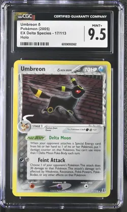CGC 9.5 MINT+ Umbreon EX Delta Species 17/113 Holo Pokemon Card - Image 1