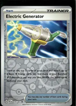 Pokemon Electric Generator 079/091 Paldean Fates Reverse Holo 4 Card Lot - Image 1