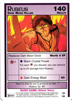 Sailor Moon CCG Premier Edition Rubeus Dark Moon Villian Trading Card - Image 1