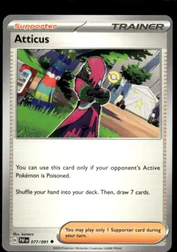 Pokemon Atticus 077/091 Paldean Fates Non Holo Uncommon 5 Card Lot - Image 1