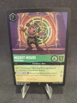 Disney Lorcana TCG Mickey Mouse Artful Rogue Super Rare Card the First Chapter - Image 1