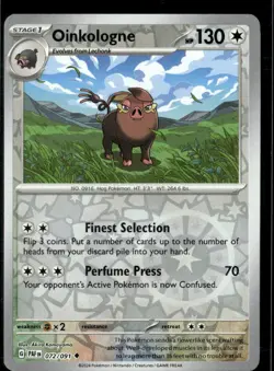 Pokemon Oinkologne 072/091 Paldean Fates Reverse Holo Uncommon 4 Card Lot - Image 1