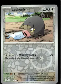 Pokemon Lechonk 071/091 Paldean Fates Reverse Holo Common 4 Card Lot - Image 1