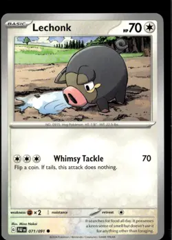 Pokemon Lechonk 071/091 Paldean Fates Non Holo Common 5 Card Lot - Image 1