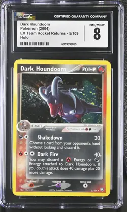 CGC 8 Dark Houndoom EX Team Rocket Returns 5/109 Holo Pokemon Card - Image 1