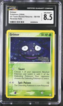 CGC 8.5 Grimer Team Rocket Returns 56/109 Reverse Holo STAMPED Pokemon Card psa - Image 1