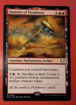 MTG, EDGE OF ETERNITIES * HAMMER OF PURPHOROS* #0088, RARE, REGULAR, EOC - Image 1
