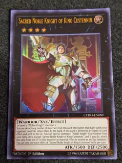 Yugioh! Sacred Noble Knight of King Custennin - CYHO-EN089 - Ultra Rare - 1st Ed - Image 1