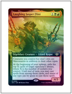 1x Laughing Jasper Flint, Outlaws of Thunder Junction, Extended Art Foil, MTG NM - Image 1