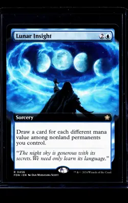 2024 MTG Magic The Gathering FDN Foundations Extended Art #456 Lunar Insight - Image 1