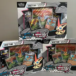 Pokemon Victini Illustration Collection LOT OF 3 Black Bolt & White Flare SEALED - Image 1