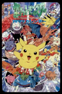 1999 Pokemon Poker Cards Ash, Pikachu & Others Japanese #4 OF HEARTS Vintage - Image 2