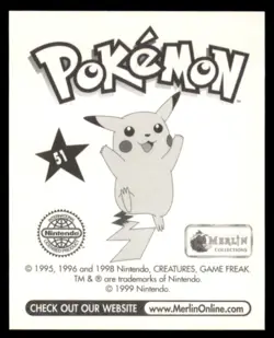 1999 Pokemon Merlin Stickers Dugtrio U.K. #51 Vintage - Image 2