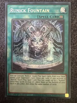 Yugioh Runick Fountain MP23-EN239 Prismatic Secret Rare 1st Edition NM - Image 1
