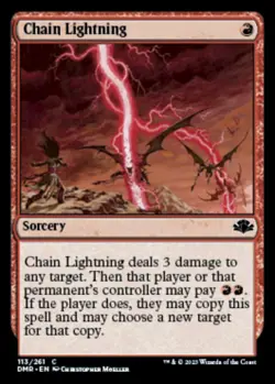 FOIL 4x CHAIN LIGHTNING x4 - Dominaria Remastered (DMR) - Image 1