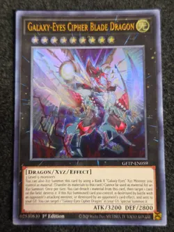 LP Yugioh Galaxy-Eyes Cipher Blade Dragon GFTP-EN059 Ultra Rare 1st Ed - Image 1