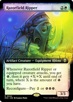 MTG FOIL Razorfield Ripper Extended Art Ripple Foil - Modern Horizons 3 - Image 1