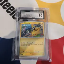 Pokemon Pikachu #190 (World's Stamp 2024) Black Star Promo - CGC 10 Gem Mint - Image 1