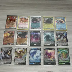 Pokemon TCG Bundle Of 15 Ex And V Cards, English Japanese Korean - Image 1