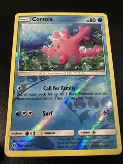 Corsola 36/149 Pokemon Card Sun & Moon Uncommon Reverse Holo 80 LP N12 - Image 1