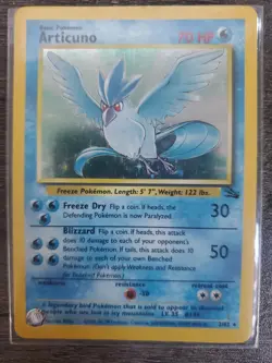 1999 Pokemon TCG Fossil Articuno Holo Rare Card 2/62 Ungraded - Image 1