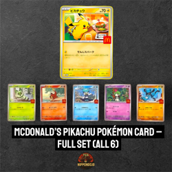 2025 McDonald’s Pokemon Promo JAPAN - Pikachu & Starters - Full 6 Card Set - Image 1