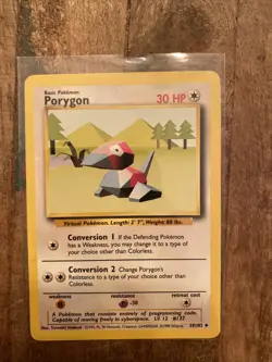 Porygon 39/102 Uncommon 1999 Base Set Unlimited WOTC Pokemon Cards NEAR MINT* - Image 1