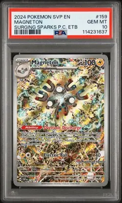 Magneton 159 Black Star Pokemon Center ETB Promo Surging Sparks PSA 10 GEM MINT - Image 3
