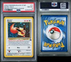 2000 POKEMON PROMO BLACK STAR POKEMON LEAGUE #11 EEVEE-HOLO PSA 8 NM-MT - Image 5