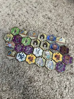 Yu-Gi-Oh! Vintage Takahashi Metal Medallions Hexors Coins Tags Lot of 26 Tokens - Image 1